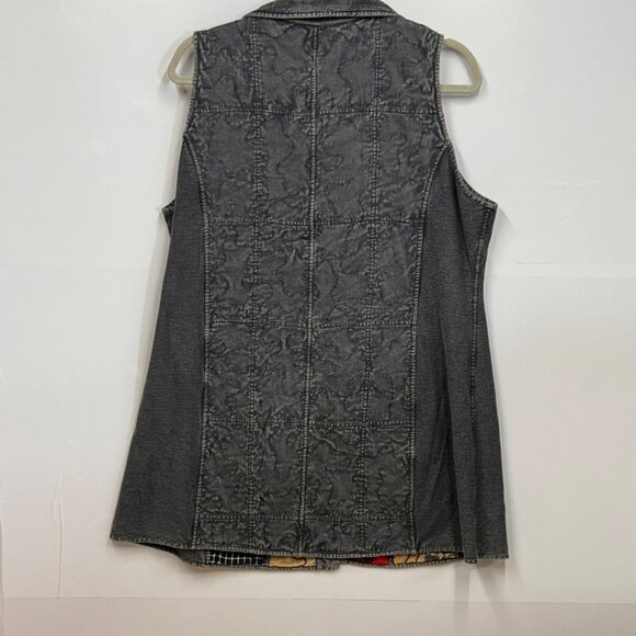 Parsley &‎ Sage Womens Sleeveless Patchwork Vest tunic L 100% Cotton long line - Picture 4 of 16